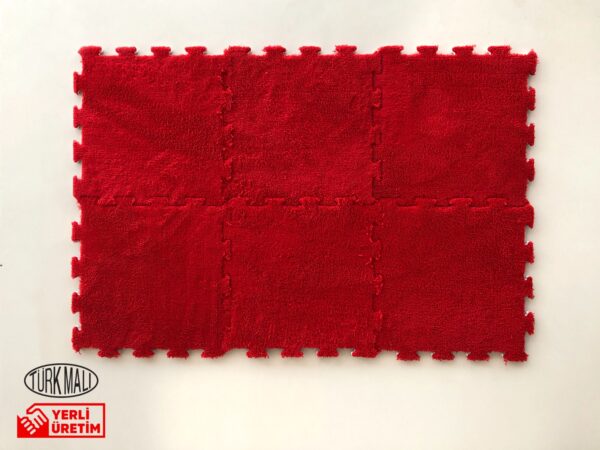 Peluş Mat Halı Kırmızı - Görsel 2