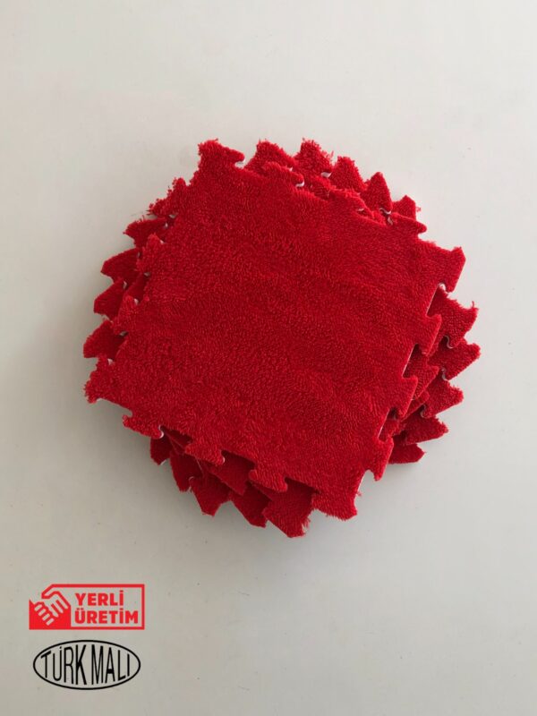 Peluş Mat Halı Kırmızı - Görsel 3