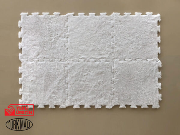 Peluş Mat Halı Beyaz - Görsel 2