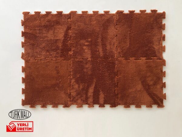 Peluş Mat Halı Koyu Kahverengi - Görsel 3